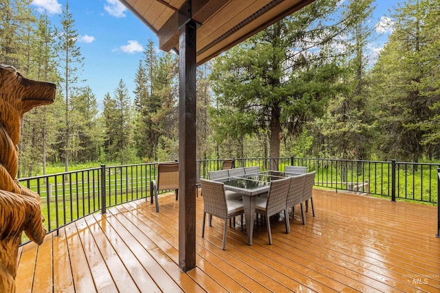 14199 Franklin Rd, Mccall, ID 83638 - wooden terrace featuring outdoor dining space