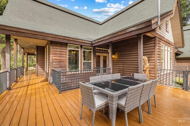 14199 Franklin Rd, Mccall, ID 83638 - wooden terrace with outdoor dining area