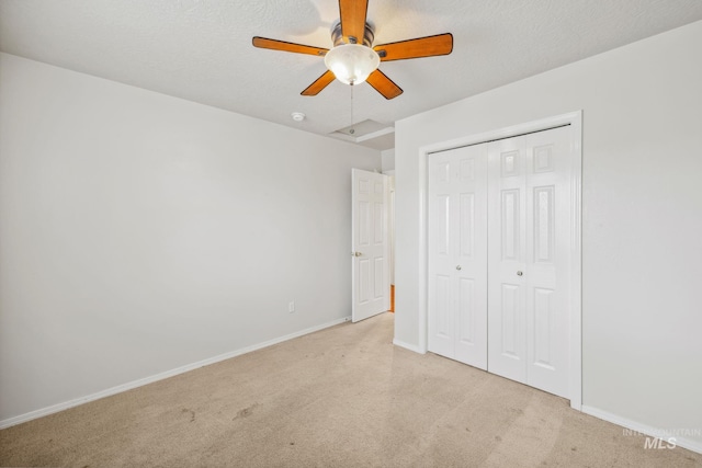 5101 Barkley Way, Caldwell, ID 83607 - unfurnished bedroom with light colored carpet, a closet, baseboards, and a ceiling fan