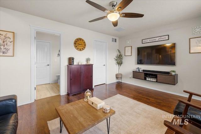 8096 E Jacob, Nampa, ID 83687 - living room with ceiling fan and wood finished floors