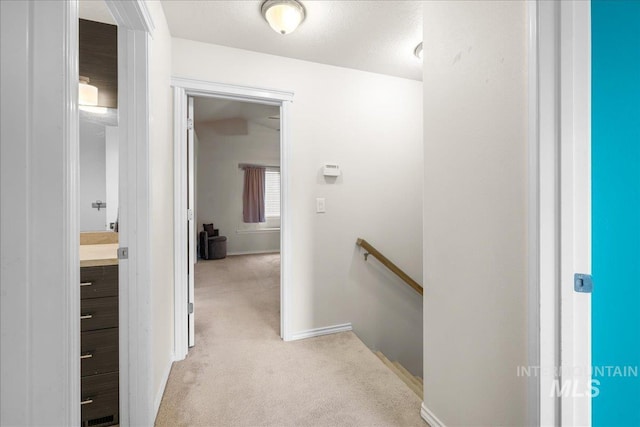 8096 E Jacob, Nampa, ID 83687 - hall with an upstairs landing and light carpet