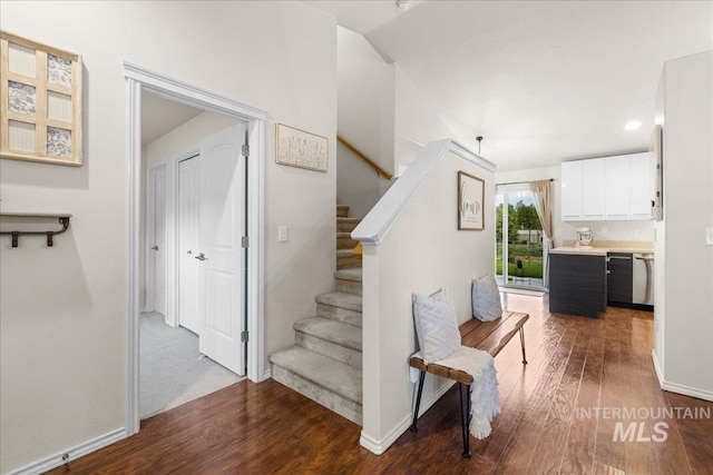 8096 E Jacob, Nampa, ID 83687 - stairway with wood finished floors and baseboards