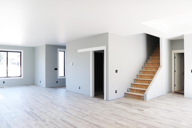 empty room featuring light wood-type flooring