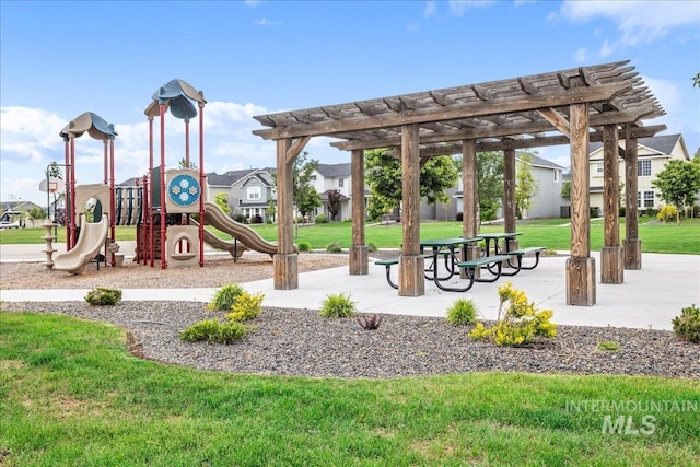 5144 W W Grand Rapids Dr, Meridian, ID 83646 - community playground featuring a yard and a pergola