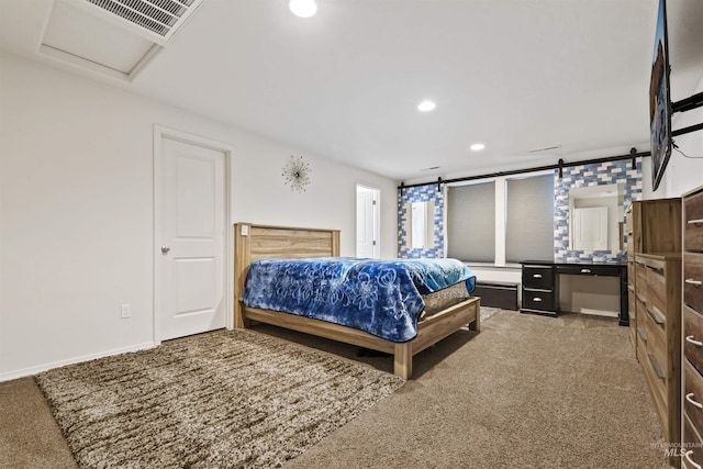 bedroom featuring carpet