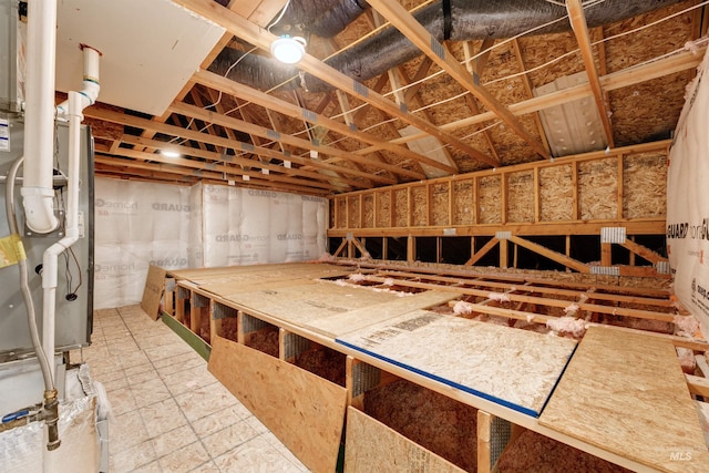 view of unfinished attic
