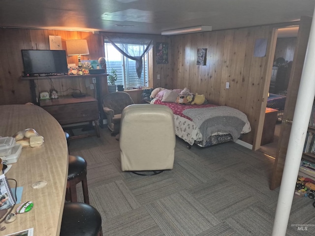 802 Foster Ave, Cottonwood, ID 83522 - bedroom with wood walls and carpet floors