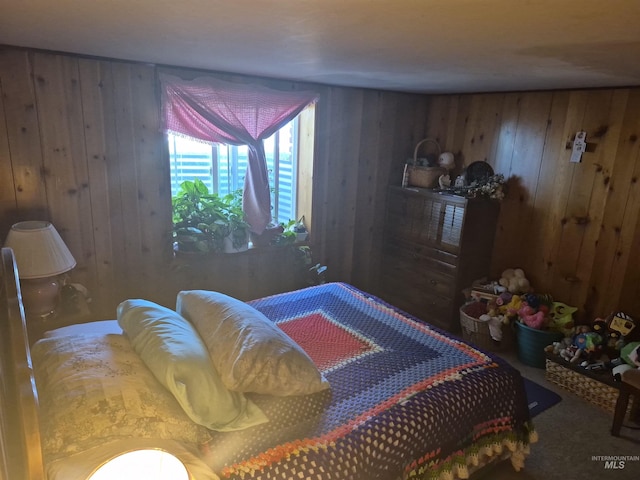 802 Foster Ave, Cottonwood, ID 83522 - carpeted bedroom featuring wood walls