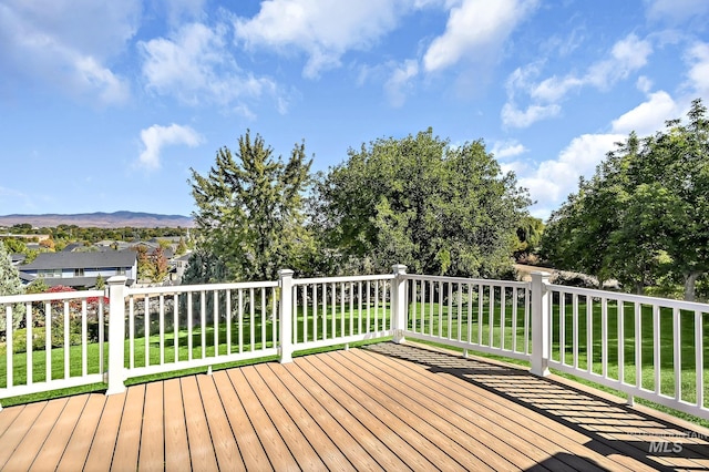 deck with a residential view