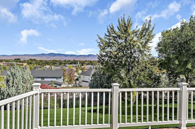 view of mountain feature featuring a residential view