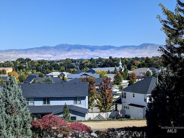 mountain view with a residential view