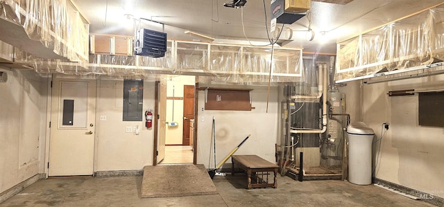 5720 N Oasis, Garden City, ID 83714 - unfinished basement featuring electric panel, a heating unit, and baseboards