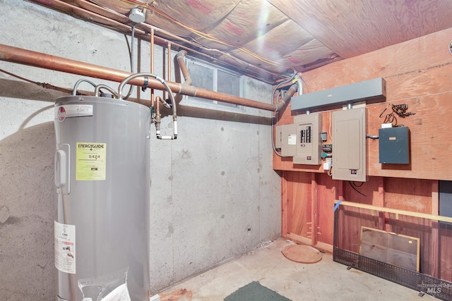 utilities featuring electric panel and electric water heater