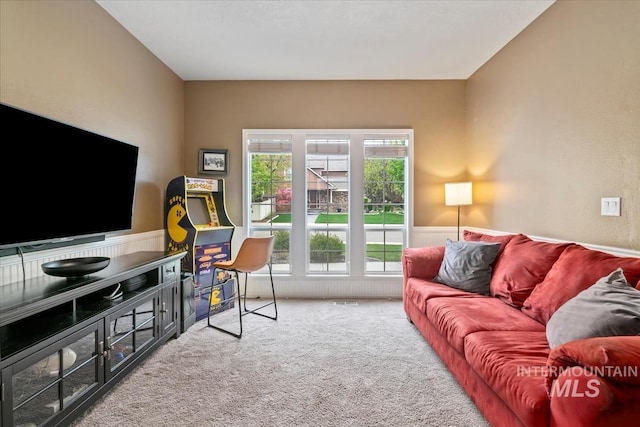 10450 W Antietam St, Boise, ID 83709 - living room with carpet floors and a wainscoted wall