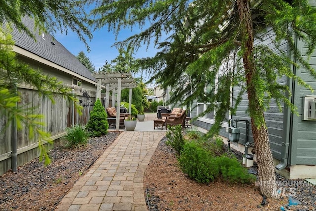 10450 W Antietam St, Boise, ID 83709 - view of yard featuring a fenced backyard, a patio area, and a pergola