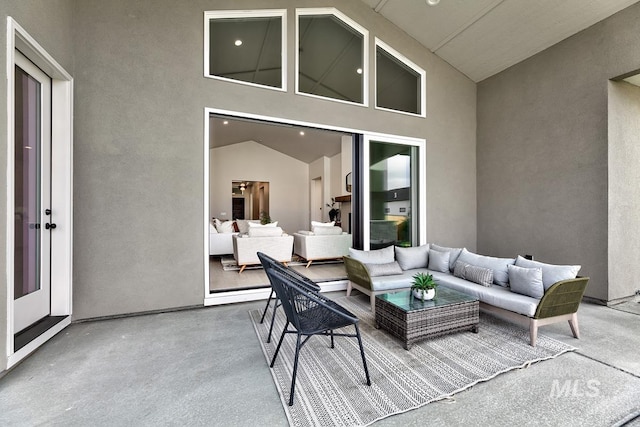 view of patio / terrace with an outdoor hangout area