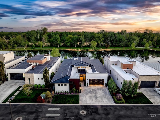 view from above of property with a nearby body of water