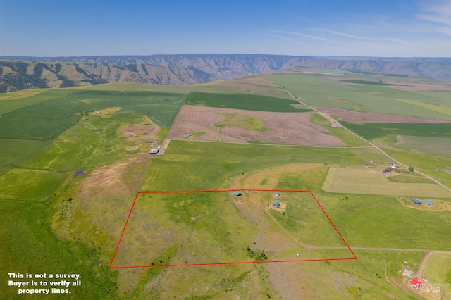 aerial view featuring a rural view