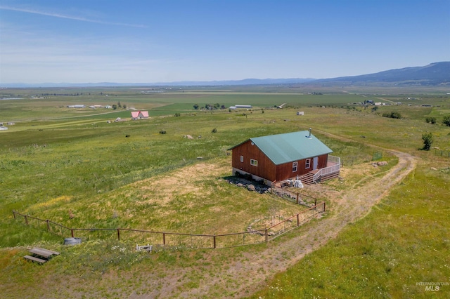 birds eye view of property featuring a rural view