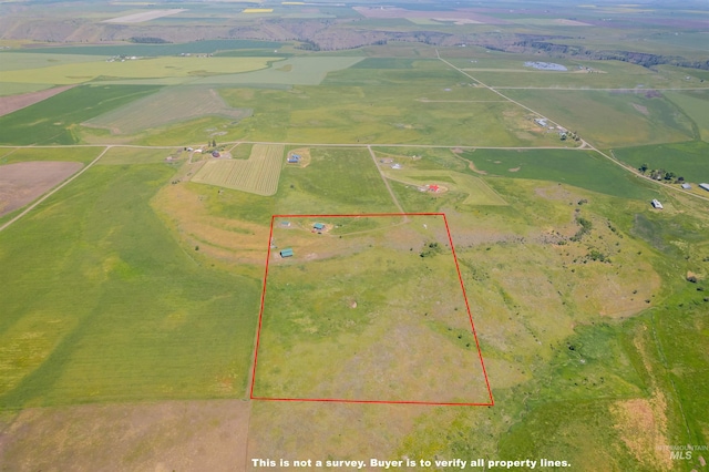 bird's eye view featuring a rural view