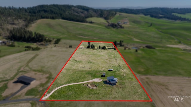 overview of rural landscape featuring property parcel outlined