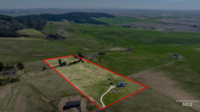 overview of rural landscape featuring property boundaries highlighted