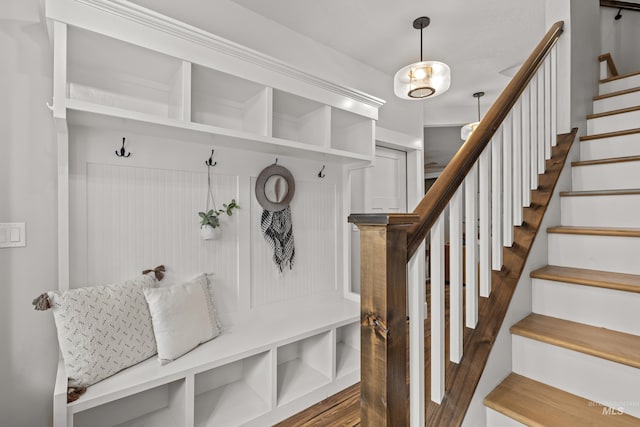 mudroom featuring wood finished floors