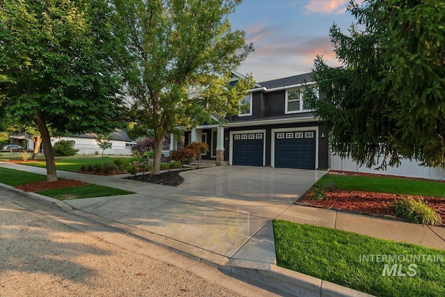 view of front of home with a garage