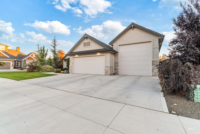 view of front of home with a garage