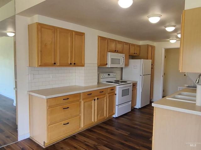 200 N 3rd Unit 401, Boise, ID 83702 - kitchen with white appliances, dark wood-style floors, a sink, and light countertops