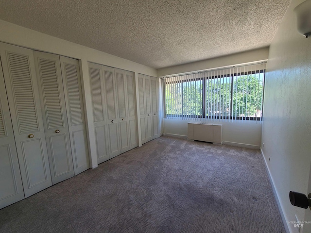 200 N 3rd Unit 401, Boise, ID 83702 - unfurnished bedroom with two closets, carpet floors, a textured ceiling, and baseboards