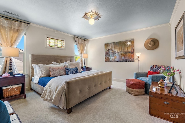 998 E Shadow Creek Ln, Eagle, ID 83616 - carpeted bedroom featuring ornamental molding, baseboards, and a textured ceiling