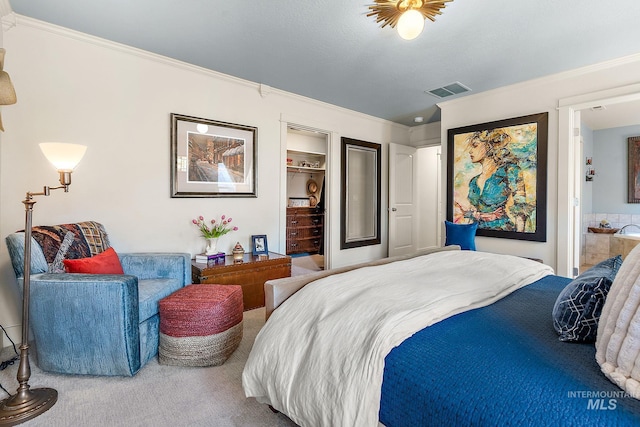 998 E Shadow Creek Ln, Eagle, ID 83616 - bedroom featuring ornamental molding, carpet, and a closet