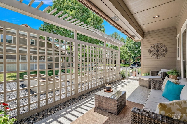 998 E Shadow Creek Ln, Eagle, ID 83616 - view of patio featuring a pergola and an outdoor hangout area