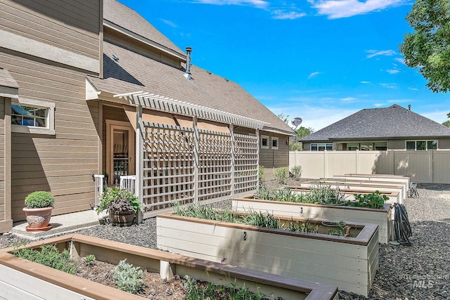 998 E Shadow Creek Ln, Eagle, ID 83616 - deck with a vegetable garden and fence