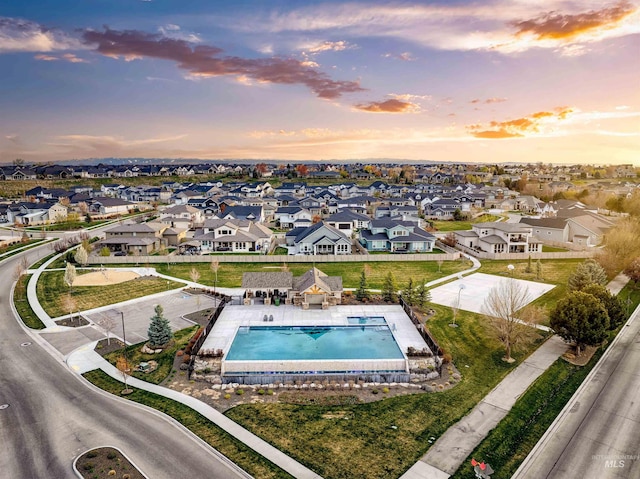 6356 S Cubola Way, Meridian, ID 83642 - aerial perspective of suburban area with a pool area