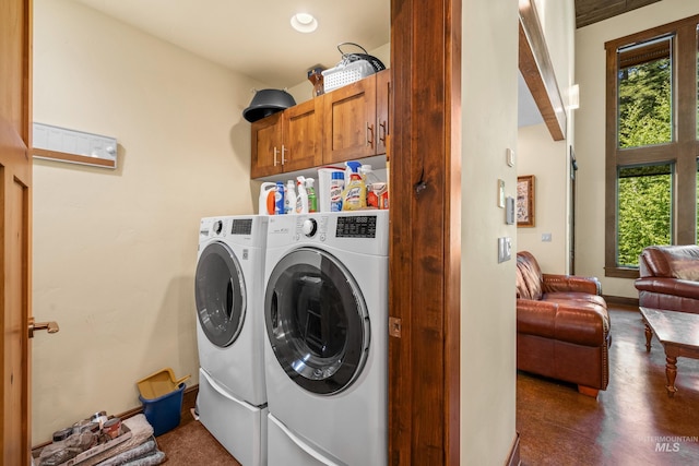 278 Elk Lake Rd, New Meadows, ID 83654 - washroom featuring cabinet space and washing machine and clothes dryer