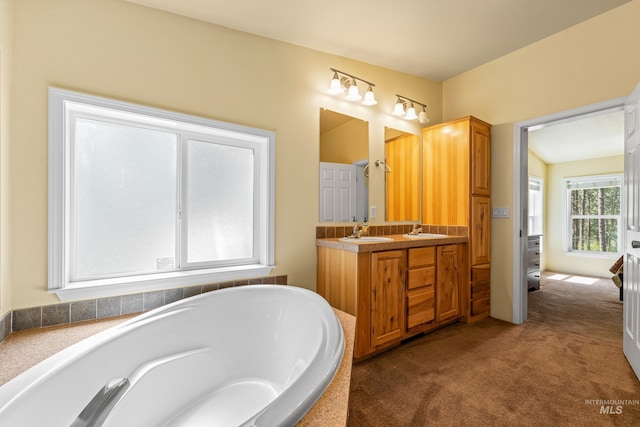278 Elk Lake Rd, New Meadows, ID 83654 - bathroom with a tub to relax in and double vanity