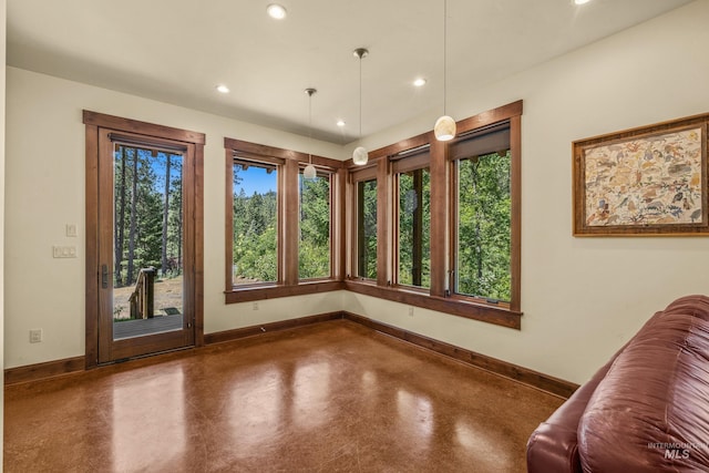 278 Elk Lake Rd, New Meadows, ID 83654 - interior space with recessed lighting and finished concrete floors