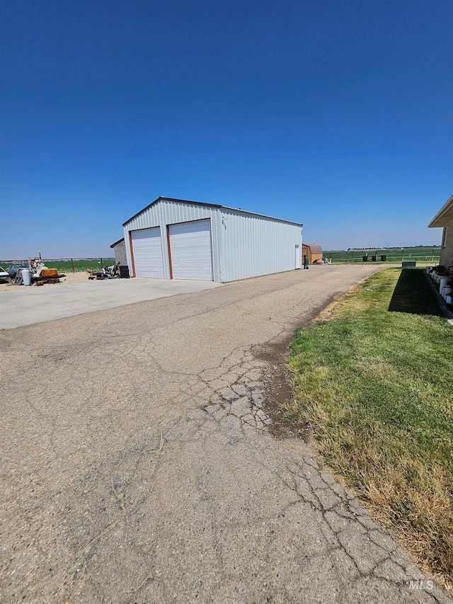 exterior space with a garage