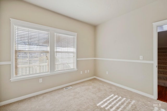 unfurnished room with light carpet and a wealth of natural light