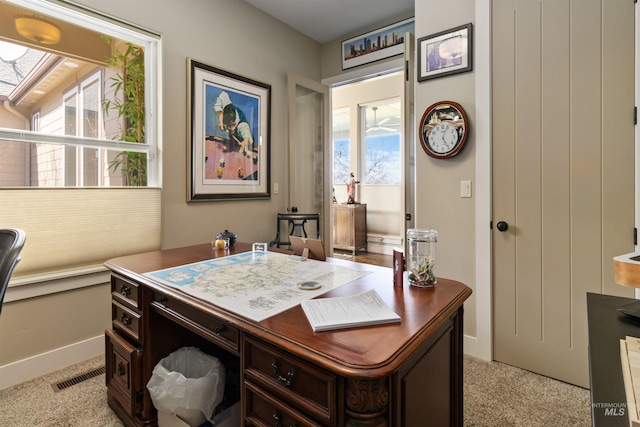 2468 E Lodge Trail Dr, Meridian, ID 83642 - office space with visible vents, baseboards, and light carpet
