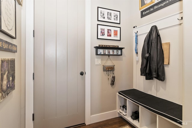 2468 E Lodge Trail Dr, Meridian, ID 83642 - mudroom with dark wood-type flooring and baseboards