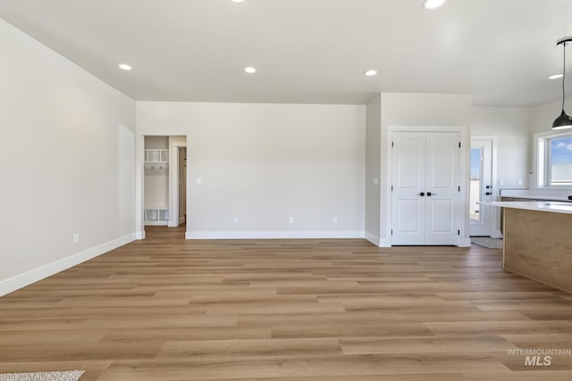 interior space featuring light wood-type flooring