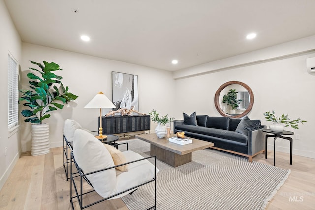 living room featuring light hardwood / wood-style flooring