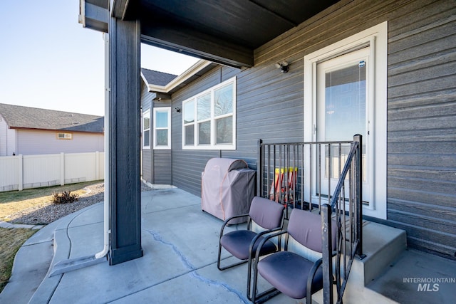 view of patio with area for grilling