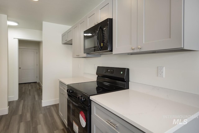 TBD Drum Ln Lot 3A, Parma, ID 83660 - kitchen featuring black appliances, light countertops, baseboards, dark wood-type flooring, and gray cabinets