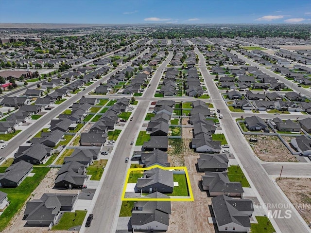 1275 Terra Ave, Twin Falls, ID 83301 - aerial perspective of suburban area featuring property boundaries highlighted