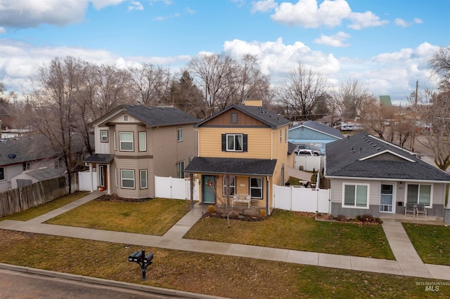 view of front property with a front yard