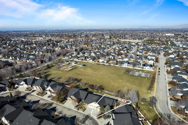 aerial view with a residential view